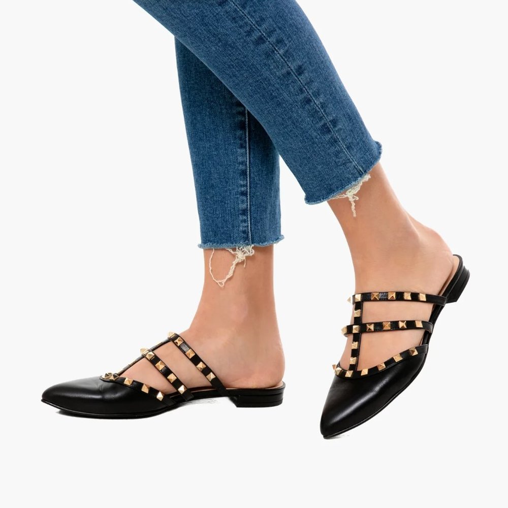 French Sole fs/ny Black Davina Slides